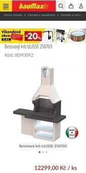 Zahradní betonový krb SAROM Ulisse