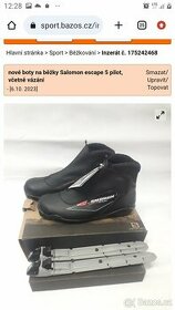 Nové boty na běžky Salomon escape 5 s vázáním