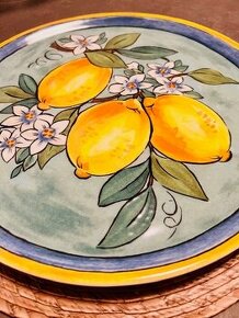 Sicilian lemon painted serving plate 33cm