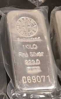 ODCIZENÉ Investiční Stříbro - Stříbrný Slitek Argor 1 Kg