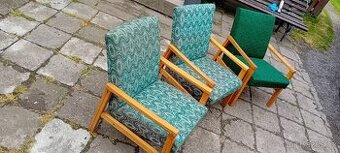 Křesla Retro starožitné 3ks