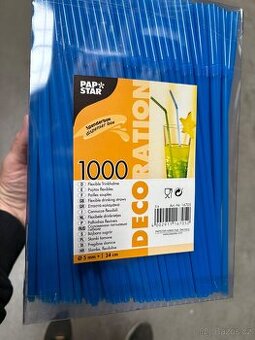 Plastová brčka 5x240mm s kloubem modrá 1000ks - 1
