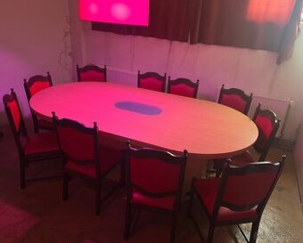 Poker/jednací/jídelní stůl + židle