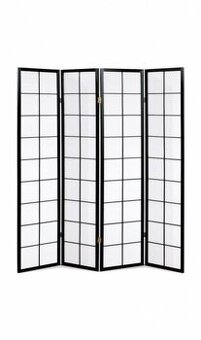 Dřevěný paravan GO bílý a černý v 4 dílech