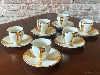 Porcelánový kávový/čajový set "Bernadotte" - Zlacený