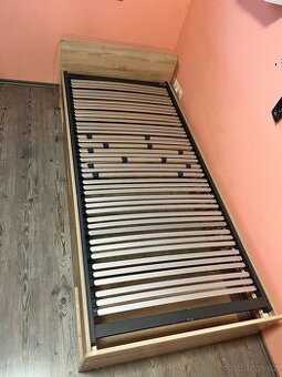 postel dub sonoma s úložným prostorem 90x200