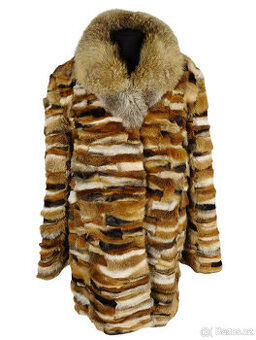 Pravý dámský hnědý kožich KARA vel. XXL