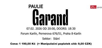 Predám 2 lístky na koncert Paulie Garand, Forum Karlín, Prah