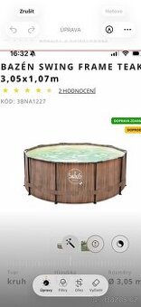Bazén Frame teak kruh včetně příslušenství