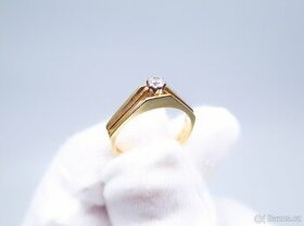 Zlatý prsten s kamenem | Zásnubní | Au 585/1000 - 14 k