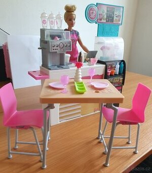 Barbie Kavárna s baristkou a doplňky Mattel
