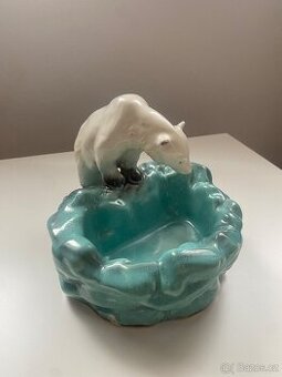 Porcelánová cukřenka - popelník - Lední Medvěd