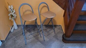 Barové židle skládací 2 kusy