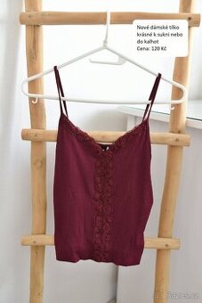 Nový vínový/černý top - 1