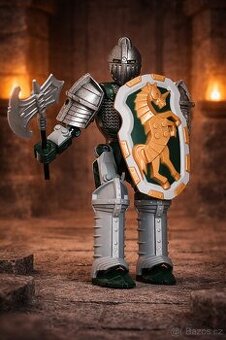 Rytíř se zlatým koněm, velká složená LEGO figurka