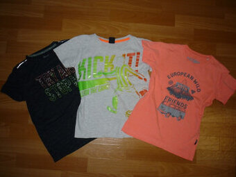 3x tričko 140-146 SAM,Crivit, cena za všechny