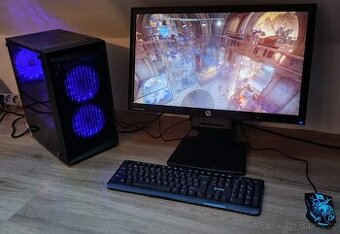 Herní PC s Ryzen 3600X, RX 6600 XT a 23" 1080p monitorem