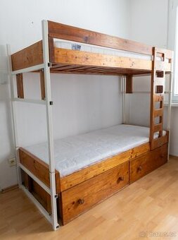 Dětská palanda masiv 180 x 80 + matrace Materasso