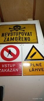 Cedule smaltované 3 ks- plechová 1 ks