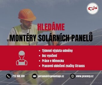 Práce v Německu s týdenní výplatou - montér solárních panelů