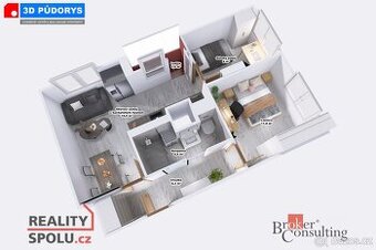 Převod dr. podílu, byty/3+kk, 55 m2, Polní 3369/12, 46601 Ja