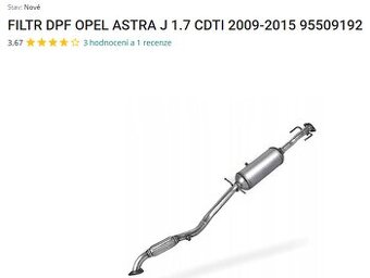 DPF filtr - Opel Astra J Sport Tourer 1,7 CDTi