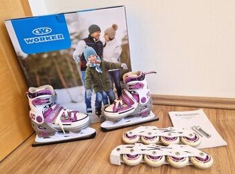 Dětské brusle 2v1 Worker, 29-32, XS, dívka