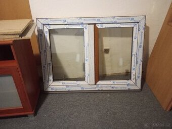 Nové plastové okno zlatý dub/bílá