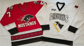 Set 2 retro hokejových dresů: Mustangs a Pittsburgh Penguins