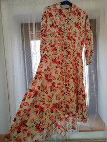 Luxusní šaty Zara s florálním motivem máků vel.M - 1