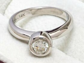 14K prsten s diamantem 0,51ct - Harr & Jacobs - certifikát