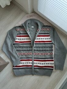 Pánský vlněný svetr s norským vzorem, vel..XL - nový