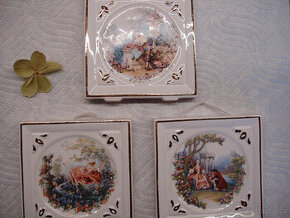 Starožitné porcelánové obrázky - 3 ks - 1