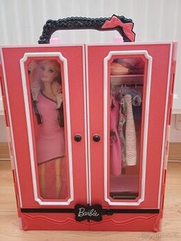 Barbie šatní skříň zn. Mattel + panenka + oblečení