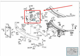 Levá přední konzole (držák) do výztuhy nárazníku na GLC