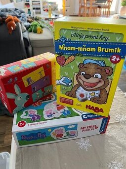 Hra mňam -mňam, puzzle Pepa pig a puzzle DUO