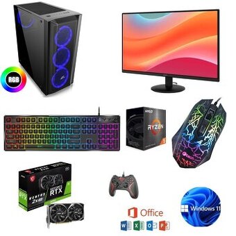 Nový herní PC SET Ryzen,16GB,NVME 1TB,RTX3050,záruka 3 roky