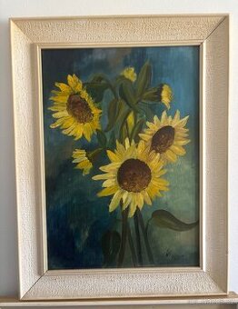Obraz Ulvar, Slunečnice, olejomalba 76x58