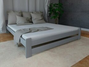 Nová postel šedá MASIV 140x200cm + ROŠT