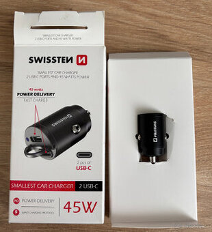 Swissten CL adaptér power delivery 2x USB-C 45W