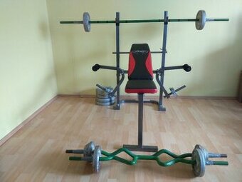 bench press lavice: závaží +100kg různé osy