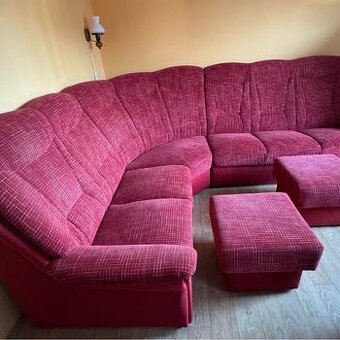 Rohová sedací souprava + 2 taburety s úložným prostorem