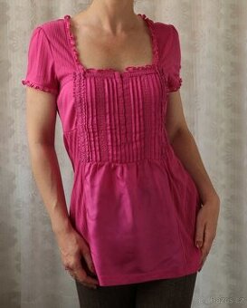 Růžová tričkohalenka s háčky Next vel.40