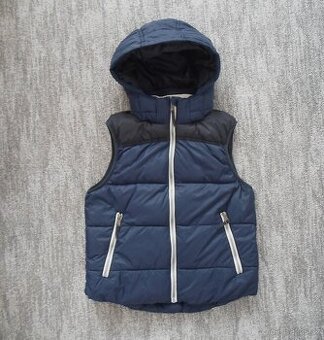Modrá zateplená vesta vestička H&M - 146, 152