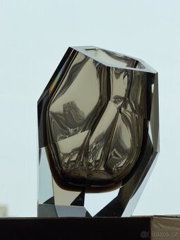LaSvit Crystal Rock by Arik Levy luxusní váza kouřová, NOVÁ