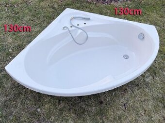 Rohová vana / koupelna 130cm  (Symetrická ) + souprava