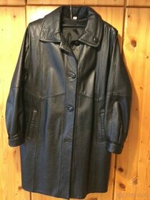 Delší kožená dámská bunda černá nepoužívaná 42/44, M