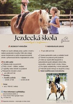 Jezdecký kroužek pro děti – od září 2025 Praha Východ