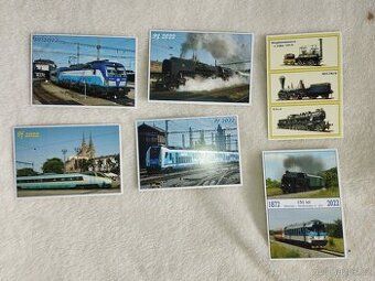 vláčkové kalendáříky a pohlednice