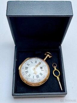 18K CELO ZLATÉ PÁNSKÉ ŠPINDLOVKY LE ROY PARIS - FUNKČNÍ